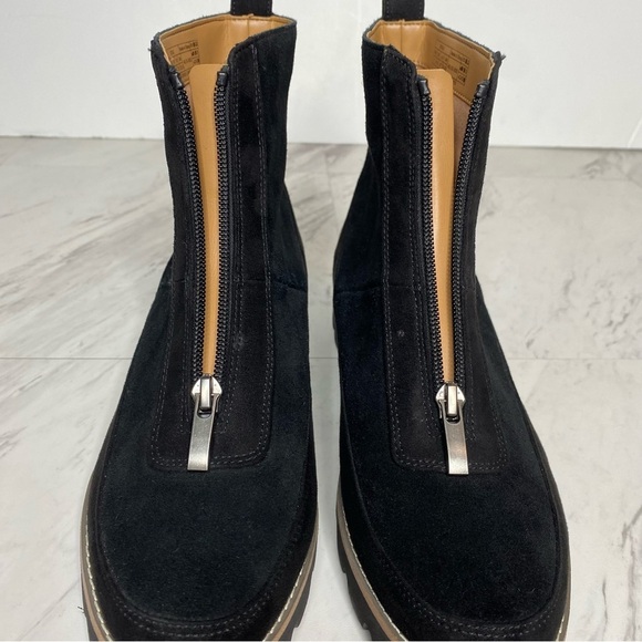 Vionic Estilo Black Suede Front Zip Bootie 7 - Picture 11 of 16